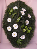 Coroană funerară cu gerbera albă – imaginea 1