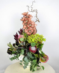Aranjament cymbidium, anthurium şi protea – imaginea 1