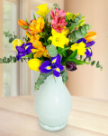 Bouquet of tulips, fresias and irisies – the image 1