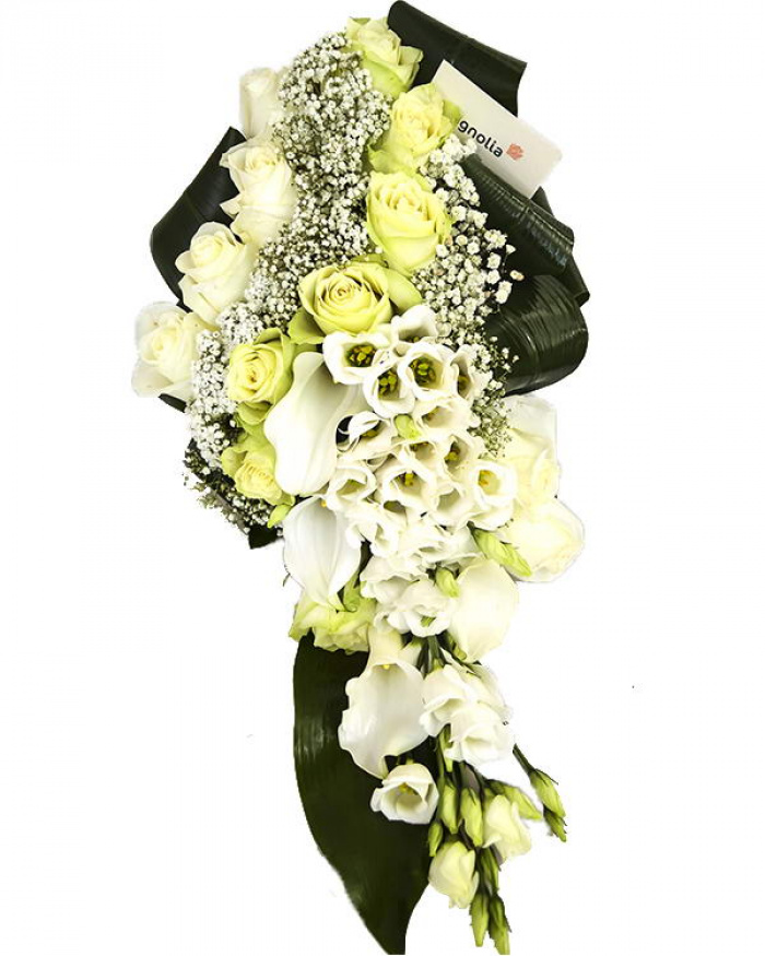 Funeral arrangemet in the shape of a tear drop – imaginea 1