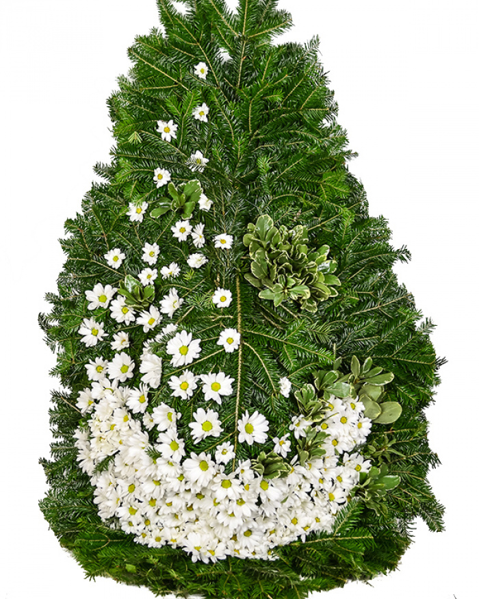 Funeral wreath with chrysanthemums – the image 1