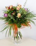 9 Roses bouquet decorated with greenery – imaginea 1