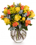 Bouquet with yellow and orange roses