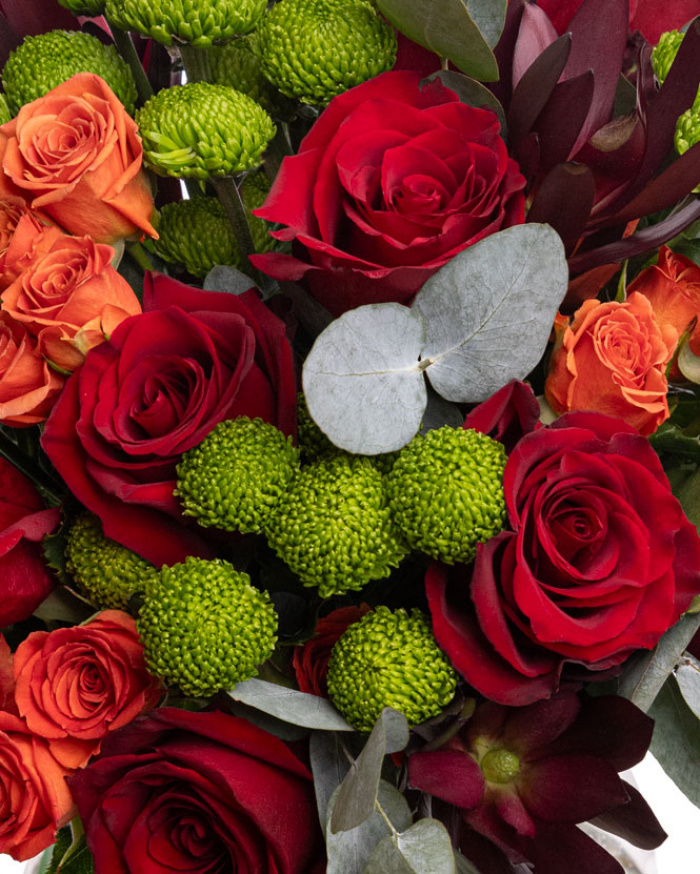 Bouquet with roses and chrysanthemums