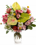 Anthurium and alstroemeria bouquet – imaginea 1