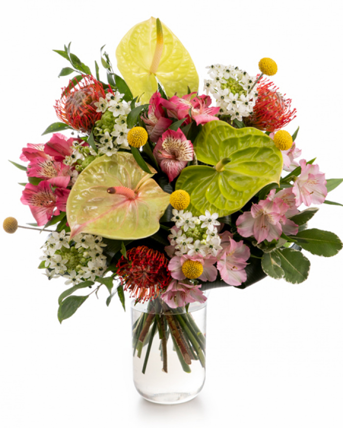 Anthurium and alstroemeria bouquet – imaginea 1