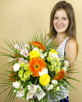 Buchet  mix cu flori colorate