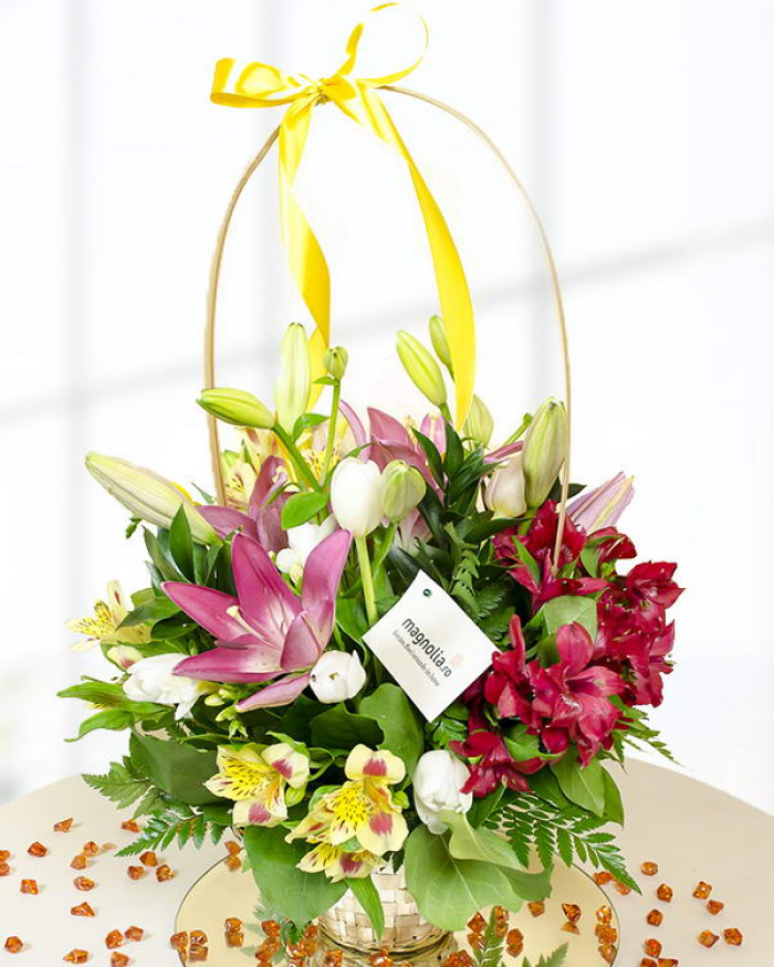 Aranjament floral multicolor – imaginea 1