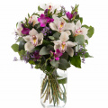 Buchet orhidee cymbidium și frezii