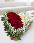 Heart-shaped arrangement with 29 roses – imaginea 1