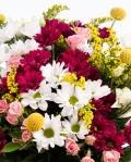 Bouquet with chrysanthemum and pink roses