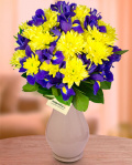 Bouquet with chrysanthemums and irises  – imaginea 1