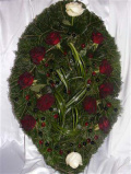 Coroană funerară cu 12 trandafiri