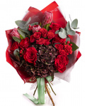 Buchet protea şi trandafiri – imaginea 1