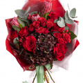 Buchet protea şi trandafiri