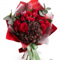 Buchet protea şi trandafiri