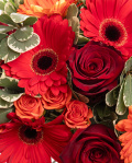 Bouquet with roses and gerbera