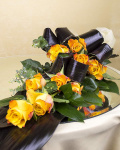 Buchet 9 trandafiri Marie Claire cu frunze cordyline – imaginea 2