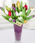 Buchet din 19 lalele multicolore