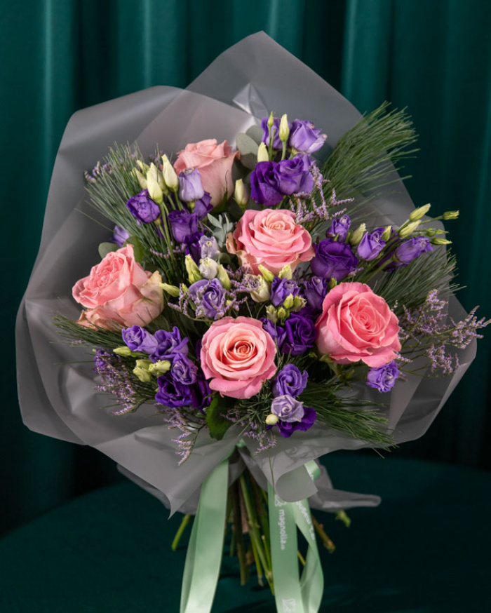 Pink roses bouquet – imaginea 3