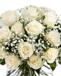 Bouquet of white roses and gypsophila – imaginea 2