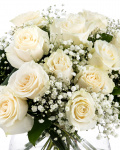 Bouquet of white roses and gypsophila – the image 2