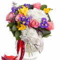 Buchet mix cu flori colorate