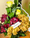 Buchet trandafiri, crizanteme – imaginea 2