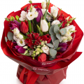 Buchet mix lalele și frezii