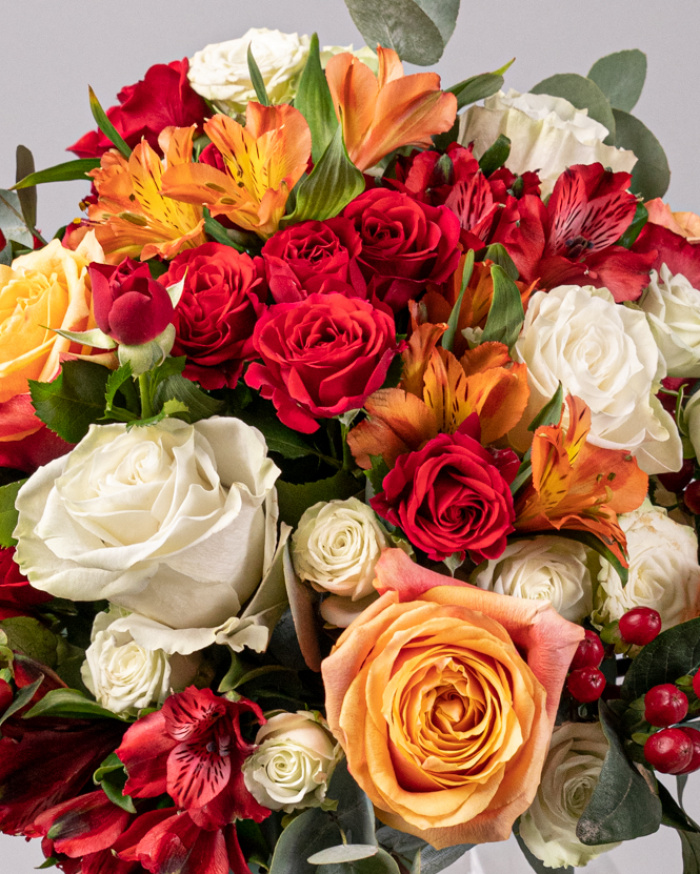 Colorful bouquet with roses