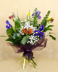 Bouquet with freesias, irises and daffodils – imaginea 1