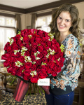 Bouquet with 101 roses – imaginea 1