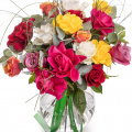 Buchet cu trandafiri multicolori