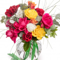 Buchet cu trandafiri multicolori