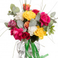 Buchet cu trandafiri multicolori