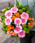 Bouquet with a multicolored flower mix – imaginea 3