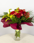 Bouquet with tulips, roses and accessories – imaginea 2