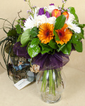 Buchet din trandafiri, lalele, gerbera – imaginea 2