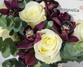 Buchet trandafiri Avalanche şi orhidee Cymbidium – imaginea 2