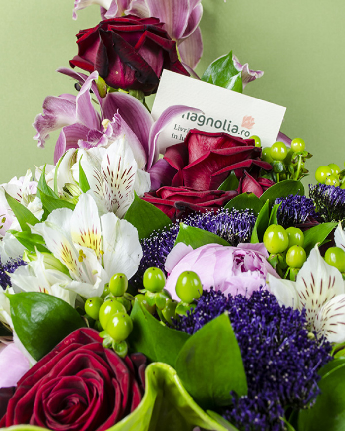 Modern bouquet with exotic flowers – imaginea 3