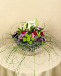 Aranjament imperial cale, crini imperiali, crizanteme, garoafe