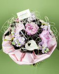 Romantic bouquet with Peonies, Matthiola, callas and Cordyline – imaginea 3