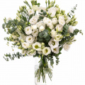 Buchet cu eustoma și eucalipt