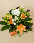 Roses and orange lilies bouquet – imaginea 3