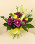 Buchet gerbera crizanteme si crini – imaginea 2