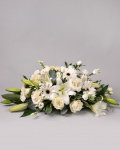 Aranjament funerar flori albe – imaginea 1