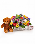 Cos cu irişi gerbera şi narcise – imaginea 1