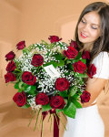 Bouquet of 17 red roses – the image 1