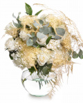White roses winter bouquet