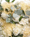White roses winter bouquet